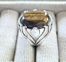 Men's Tiger's Eye Ring Size 7.5 Natural Gemstone
