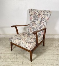 POLTRONA RECLINABILE Paolo Buffa ANNI 50 LEGNO FAGGIO TESSUTO ARMCHAIR ITALY
