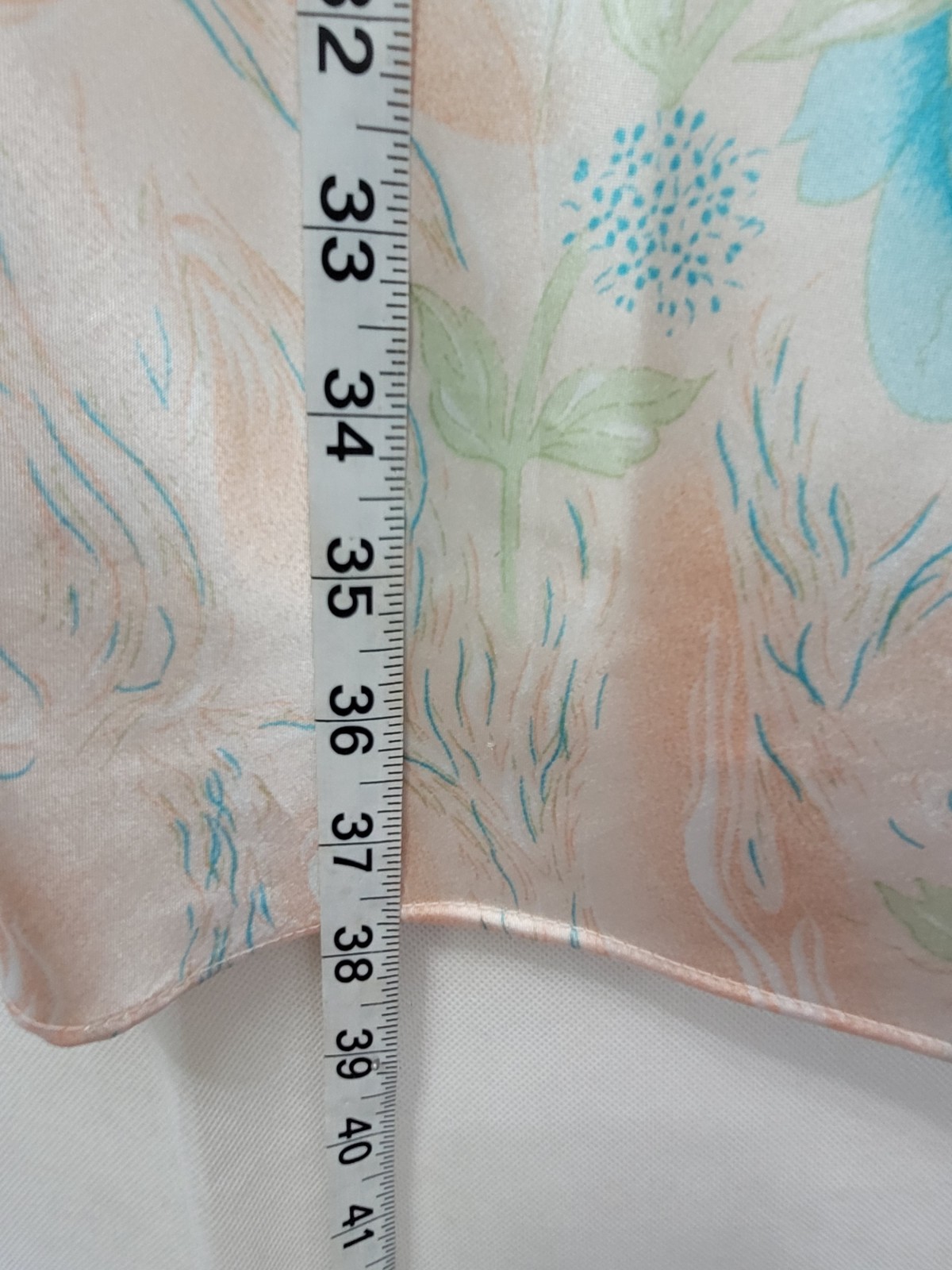 Vintage Contessa Di Roma 2X Blue Peach Floral Satin Robe Nightgown Set