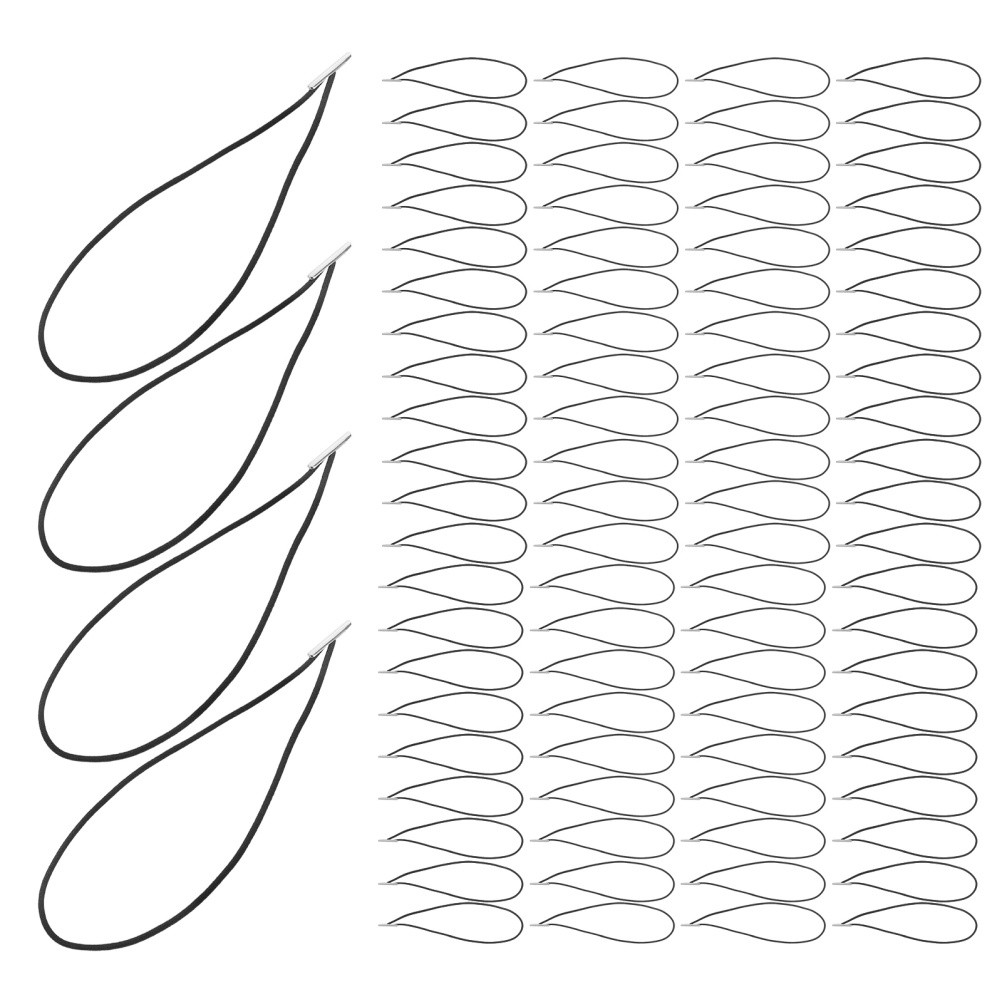  100 Pcs Elasticity Stretch Cord Rope Chin Strap Band with Metal Ends