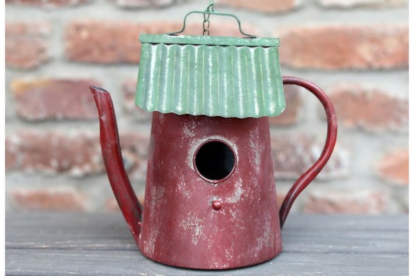 Vogelhaus Nistkasten Kanne Vogelvilla Gartendeko Landhausstil Nostalgie-image