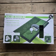 Club Champ Dual Turf Golf Hitting Mat Rubber Base 20" X 12" w/2 Rubber Tees new