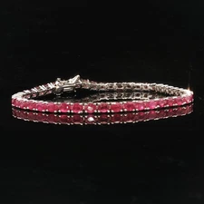 Sterling Silver Ruby Tennis Bracelet