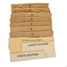LOUIS VUITTON Logo 10 Set Dust Bag Drawstring Canvas Cotton Beige Brown 09KP247