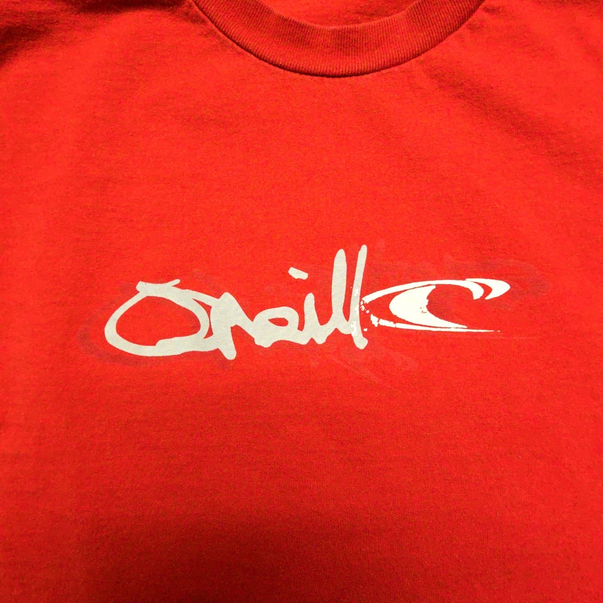 O'Neill Red Long Sleeve Graphic Tee Mens Large Cotton Crew Neck T