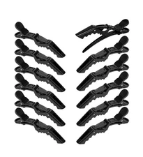 12Pcs Hair Clips for Styling Sectioning - Wide Teeth Double Hinged black 