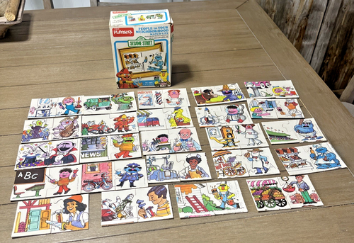 VTG 1977 Playskool SESAME STREET People in your Neighborhood Match Ups Puzzle - 第 6/10 張圖片