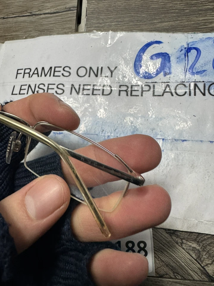 Monturas de gafas Hugo Boss SI plata oro rectangulares borde completo 51-21 Foto 4 de 4