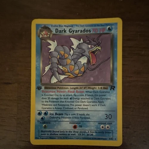 Pokémon Dark Gyarados Team Rocket Holo Rare 70 HP 8/82 Wizards English