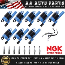 8 Professional Ignition Coil & NGK Spark Plug & connectors for Hummer H3 5.3L V8