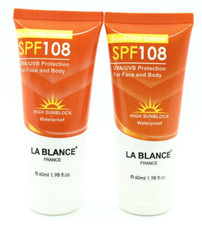 La Blance SPF 108 UVA/UVB Protection Sunblock 1.98oz/60ml  2-Pack Exp 2028
