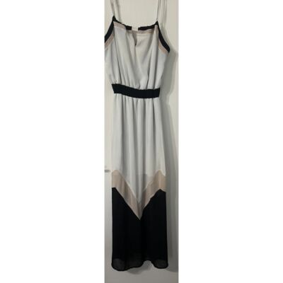 Heartsoul Women's Maxi Dress Cream, Beige, Black Sheer Strapless Sundress  Sz L | eBay