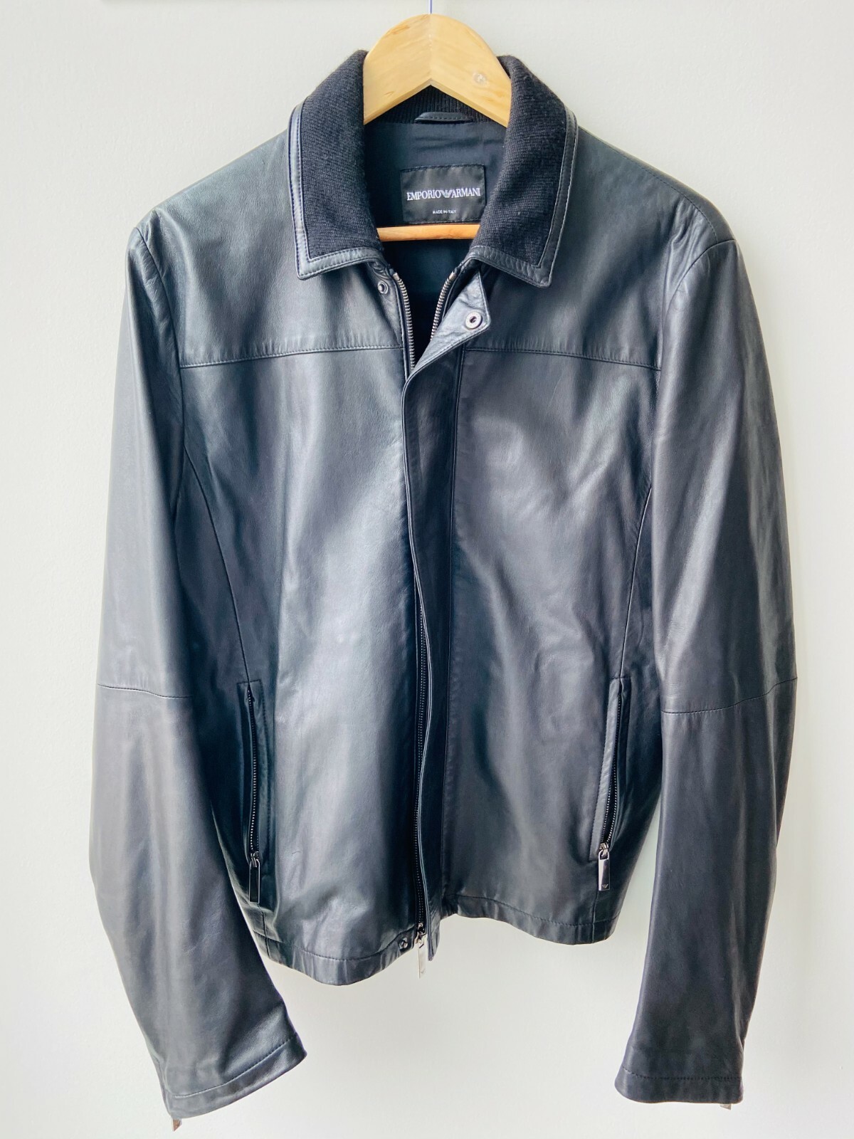 emporio armani jacket leather