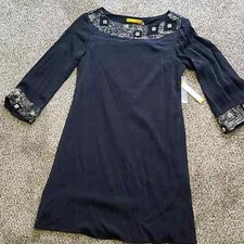 Alice + Olivia simple black beaded dress xs