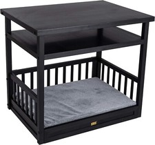 New Age Pet Memory Foam Dog Bed  Nightstand in Espresso with Removable Washable