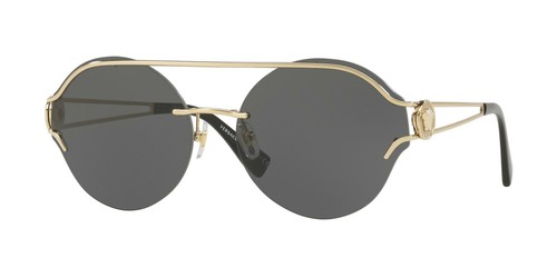 Versace 4380B 4380 GB1/87 Black Gold Grey Sunglasses Round  display picture 1