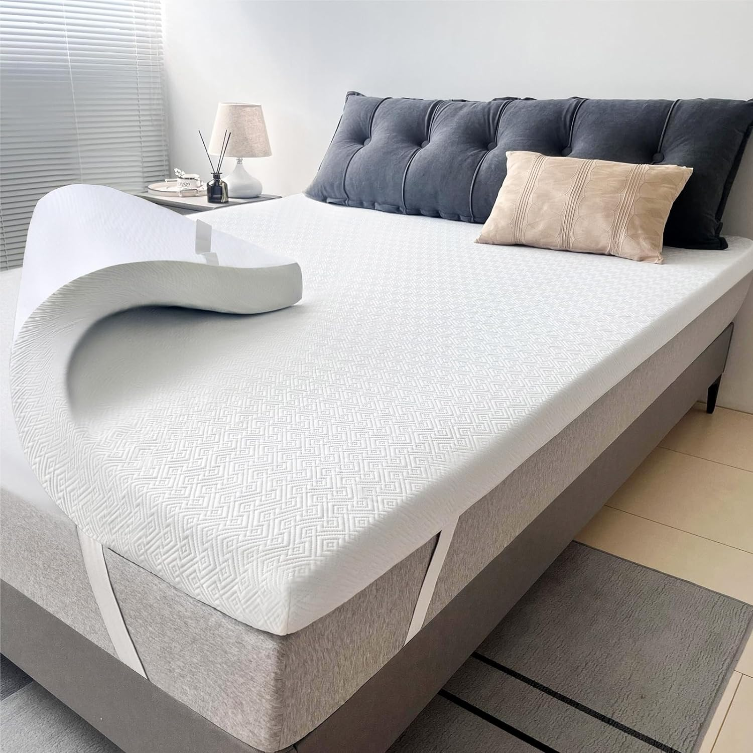 4 Inch Memory Foam Mattress Topper,Cooling Gel Infused High Density Twin(39