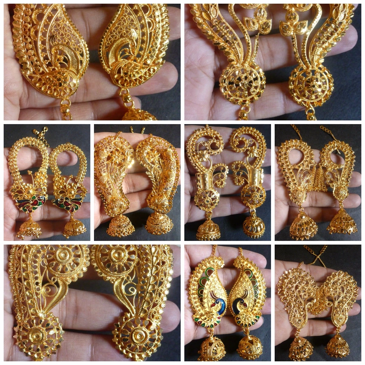 Peacock Kemp And Green Stone Ear Cuffs - Arshis - Buy Traditional and  Fashion south India Jewels