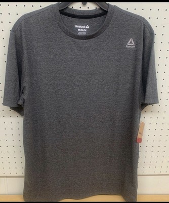 Mens Reebok Jolt T Shirt Short Sleeve Athletic Active Logo Top Gray M Medium NWT