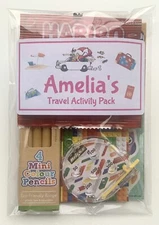 Personalised Children's Kids Travel Activity Pack with sweets