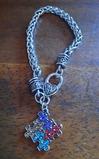 Silver-Tone Autism Rope Bracelet