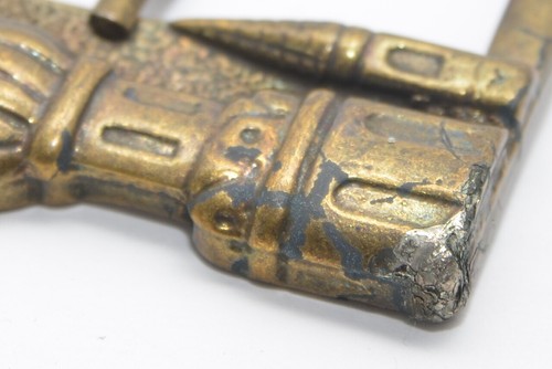 Orientalische Gürtelschnalle / Schnalle mit Schlaufe, ca. 50 mm, antik messing - Picture 11 of 13