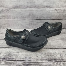Alegria Dena Professional Shoes Black Embossed DEN-435 Size 37 US 7