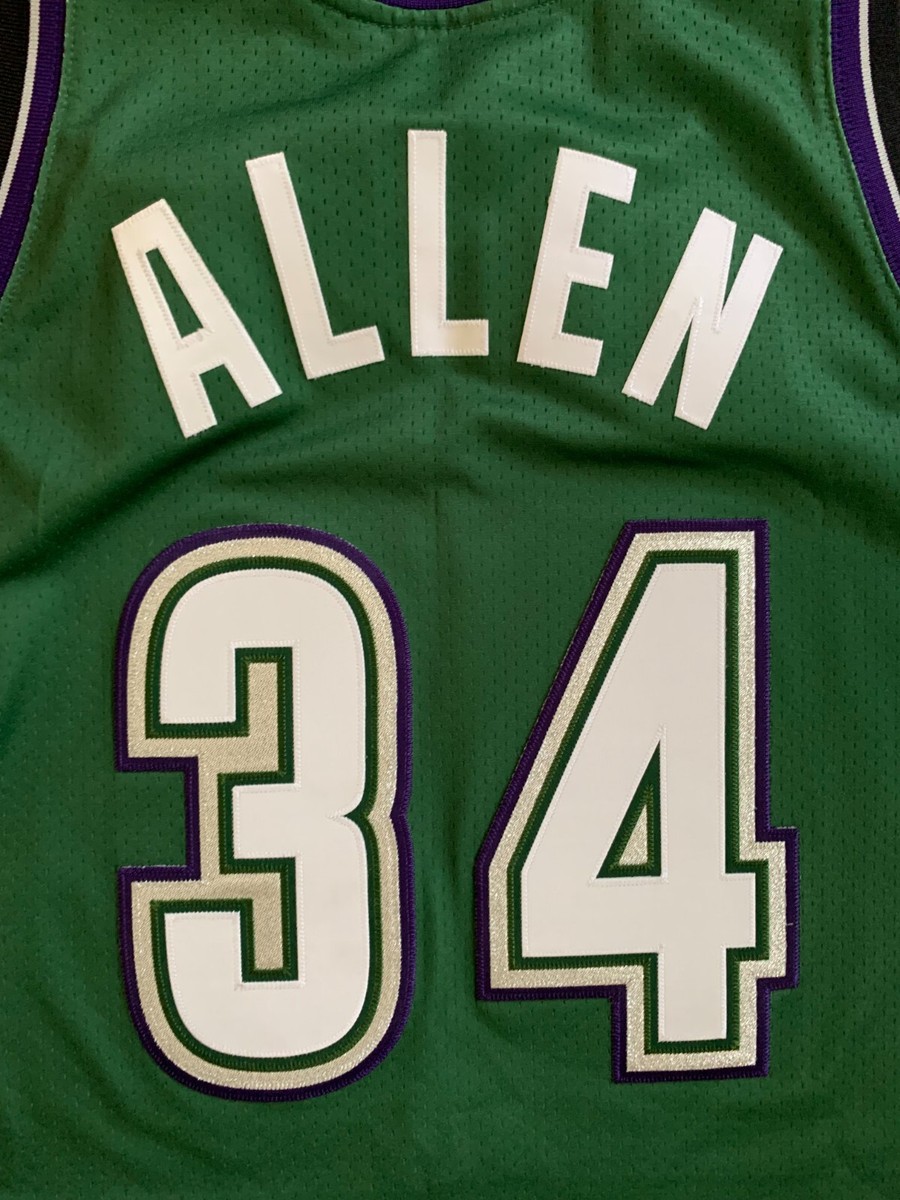 Ray Allen Men's 44 L Mitchell & Ness Authentic Milwaukee Bucks