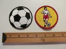  2 RARE 70S SOCCER FUTBOL WORLD CUP EURO OLYMPIC PATCH CREST PLAYER 
