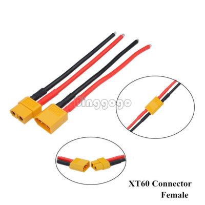 2PCS XT60 Connector Male and Female W/ Housing 10CM Silicon Wire 14AWG Cable
