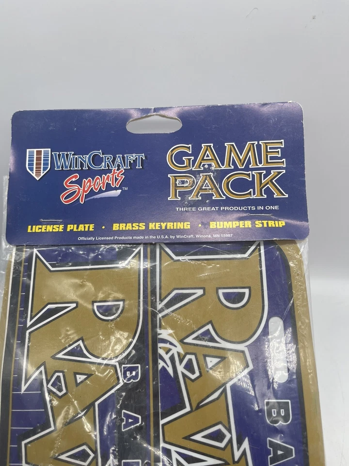 Vintage NFL Baltimore Ravens Keychain, License Plate, And Bumper Sticker NOS USA - Image 3 of 4