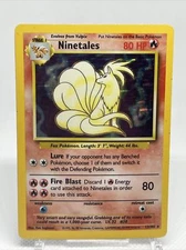 Pokemon Base Set Ninetales Holo Rare 12/102 - Moderate Play