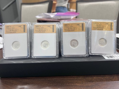 Lot of 4 2000 S Roosevelt Dime Gem BU Proof
