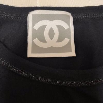 CHANEL Sports Line Big COCO CC Logo Mark T-Shirt Tops Women Size 36 From  Japan