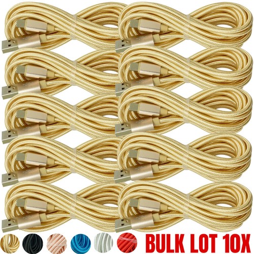 1/3/5/10X Lot 10Ft USB Fast Charger Cable For iPhone 14 13 12 11 6 Braided Cord - Picture 3 of 18