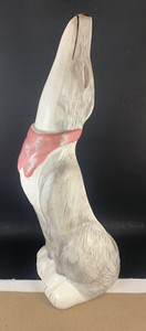 Vintage California Pottery Howling Wolf Coyote Western Pink Scarf HTF Rare Stand