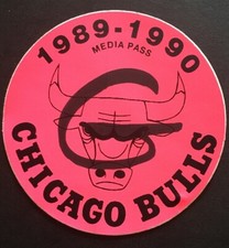 1989-90 Chicago Bulls Media Pass Sticker Ticket Michael Jordan Phil Jackson