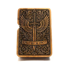 Vincit Qui Se Vincit - Engraved Java Teakwood Lighter