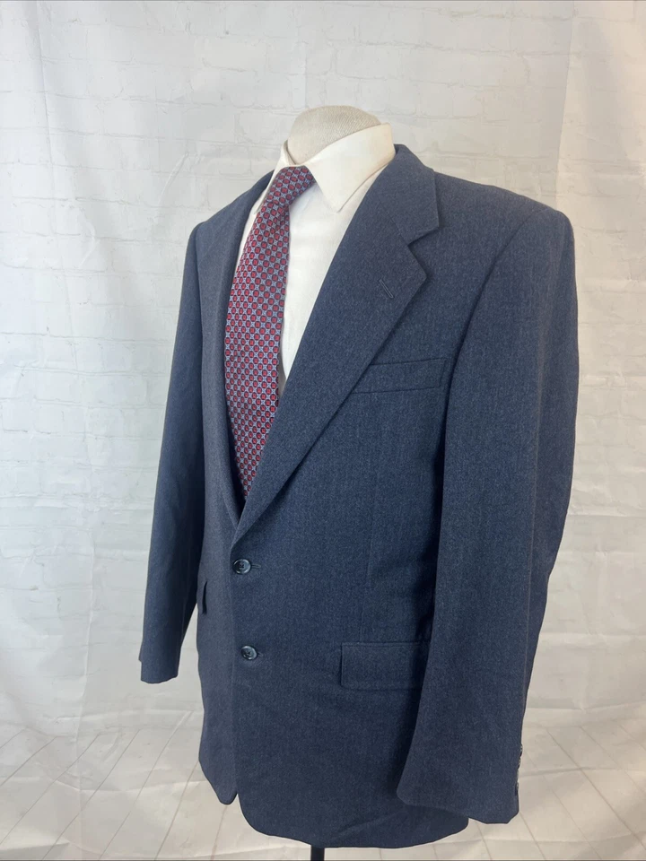 FALL/WINTER Hickey Freeman Men's Gray Blue Wool Blend Suit 42L 31X32 $2,195 - Image 3 of 4