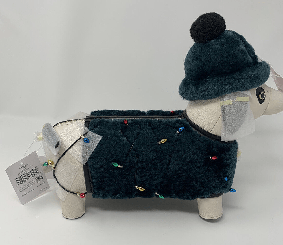 Kate Spade Christmas Claude Dog Dachshund Leather Crossbody Bag K9365