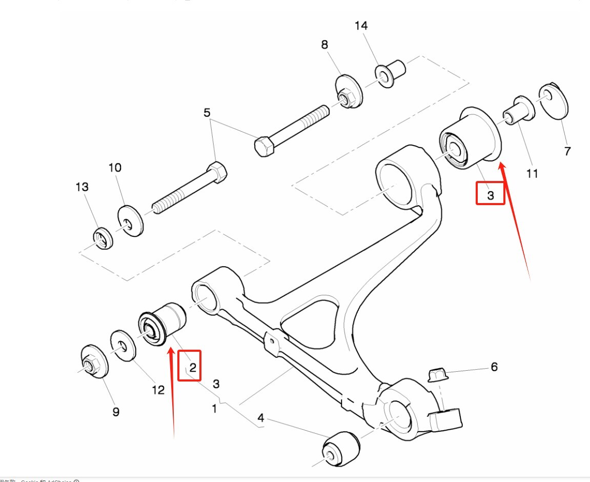 4pcs Front Lower Control Arm Bushing Kit (Large &Medium) fit Bentley Mulsanne