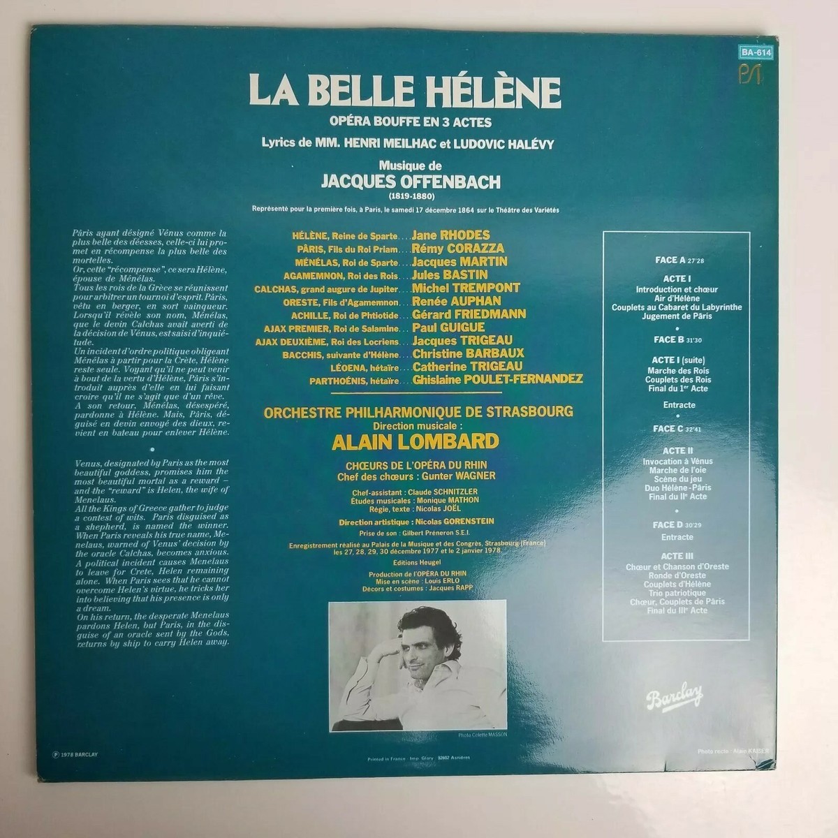 La Belle Helene De Jacques Offenbach Alain Lombard 2 LP Barclay