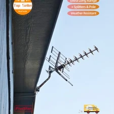 New 2025 Outdoor Amplified TV Antenna 4K HD Digital VHF UHF FM HD 1080P Booster