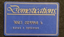 Domestication's charge card ~ our inventory # cc1042