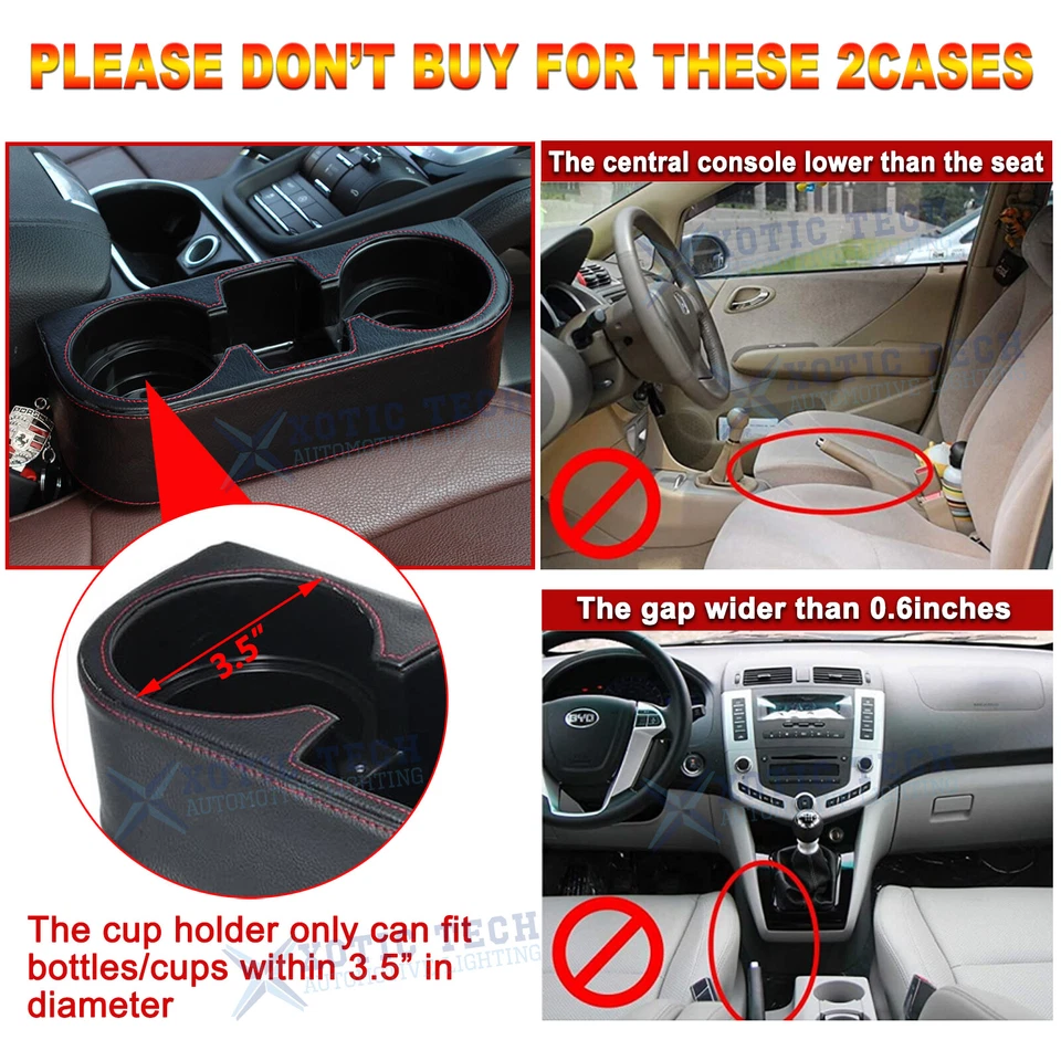 Side Insert Center Console Seat Gap Filler Storage Box for Bottle Phone Key Card - Image 3 of 4