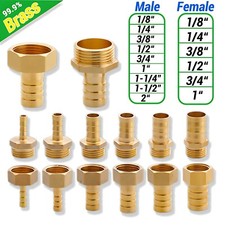BSP Taper Male/Female Thread x Hose Tail End Connector-Brass Fitting Air, Hose