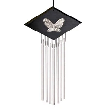 Woodstock Percussion Silver Harp Butterfly Wind Chime Feng Shui 16 inch HARB