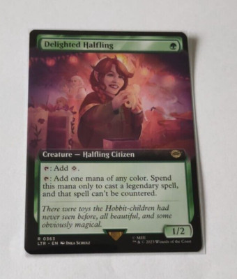 MtG Delighted Halfling (LTR-0363) Full Art / Borderless Rare English MINT