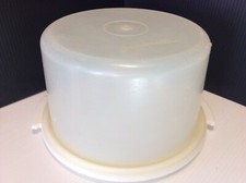 Tupperware 683 White Sheer 11  Cake Taker Keeper Container 7  Tall