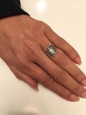 .925 Sterling Silver Filigree Butterfly Ring J 56